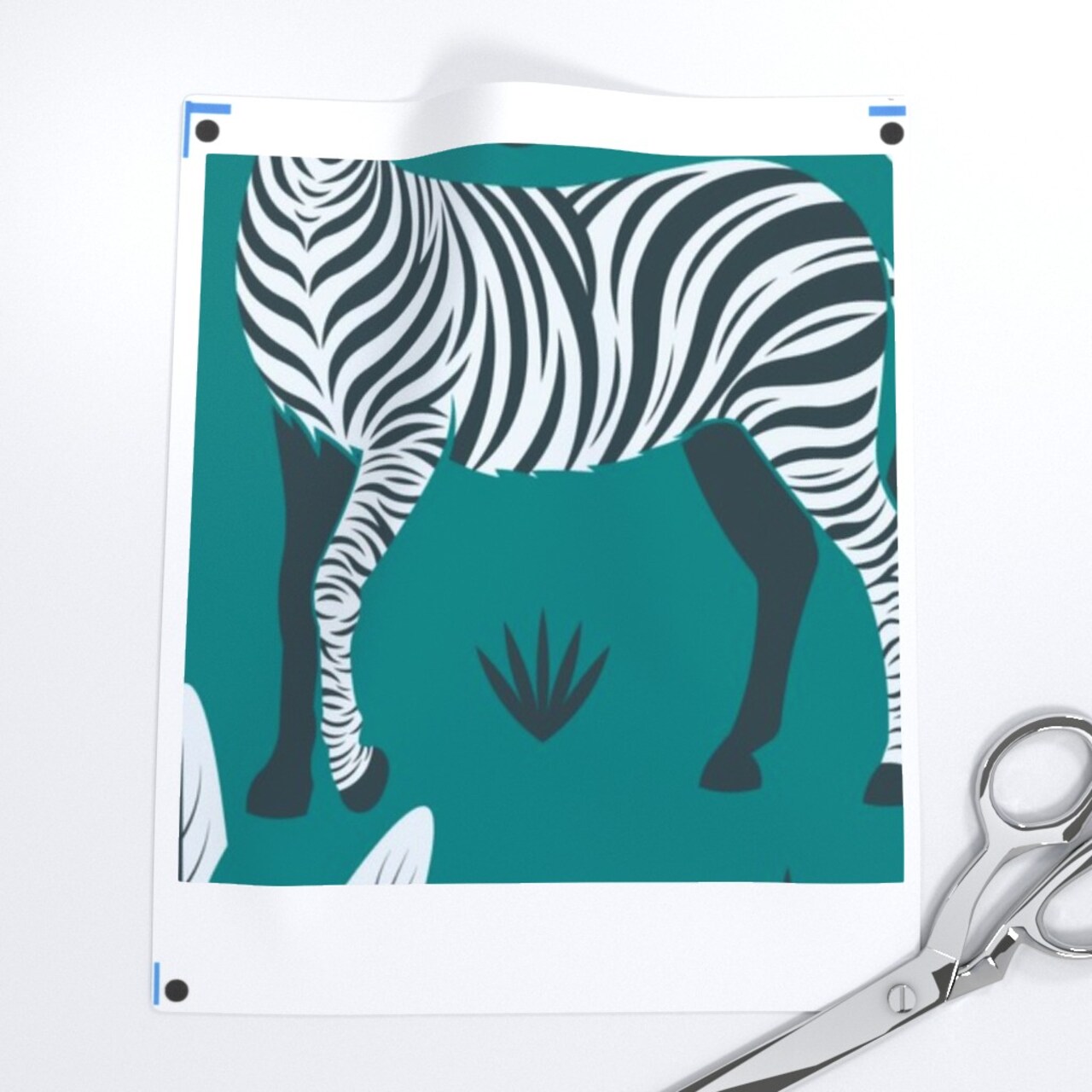 Teal Nature Animal Zebra Africa Wildlife Savanna Large Scale Safari Feathers Damask Grassland Custom Pre-pasted Wallpaper by Spoonflower Pre-Pasted Wallpaper 2FT Wide
